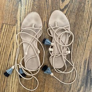 Lowffler Randall tassel tie up sandals. Great condition. Size 8.5